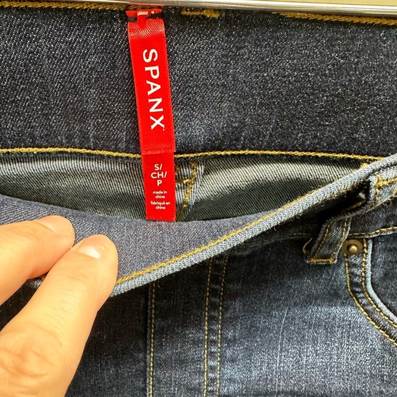SPANX Blue Flare Jean Comfort Shaping Stretch Pull-on Midnight Shade Blue - Picture 15 of 15